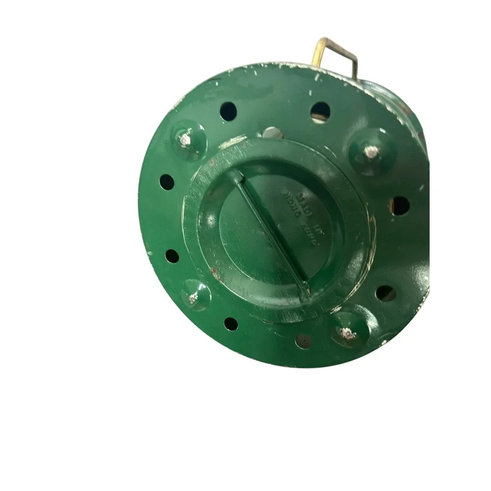 Vintage Hong‎ Kong Metal and Glass MCM Oil Lamp Lantern Starburst Green
